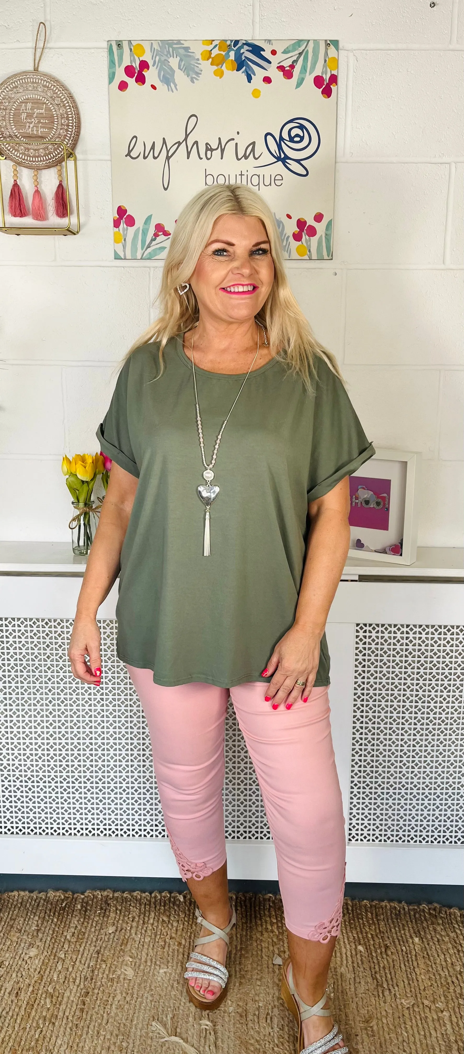 Skye Cropped Trouser - Baby Pink