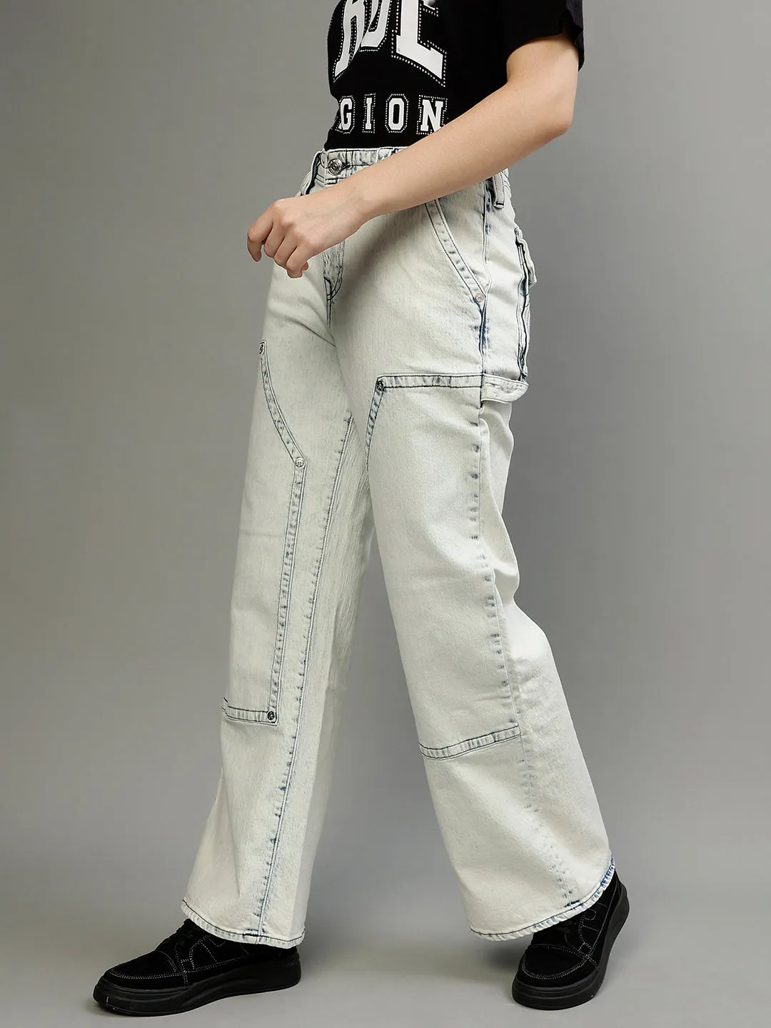 True Religion Womens SN Bobbi Oversize Fit Blue Low Rise Jeans