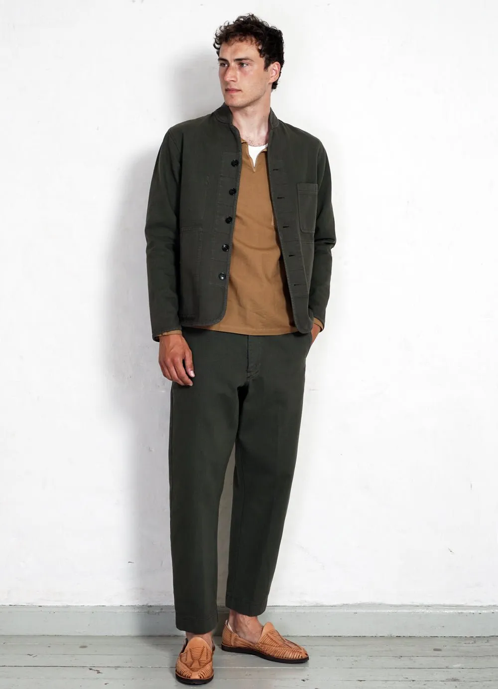 TRYGVE | Wide Cut Cropped Trousers | Rosemary