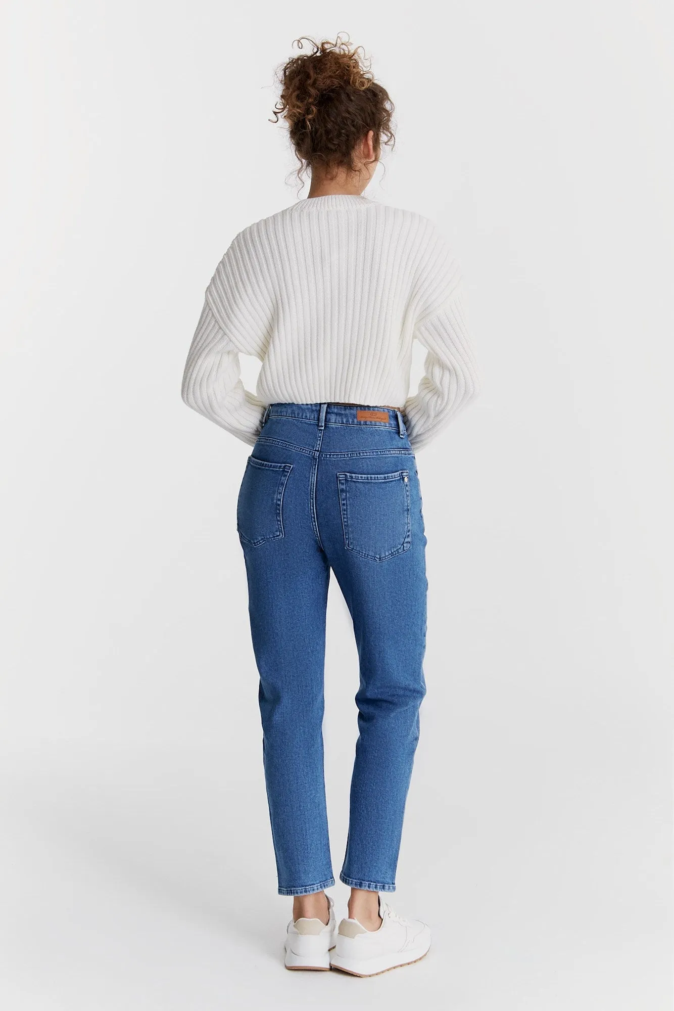 Victoria Mid Waist 5 Pocket Jeans Medium Blue