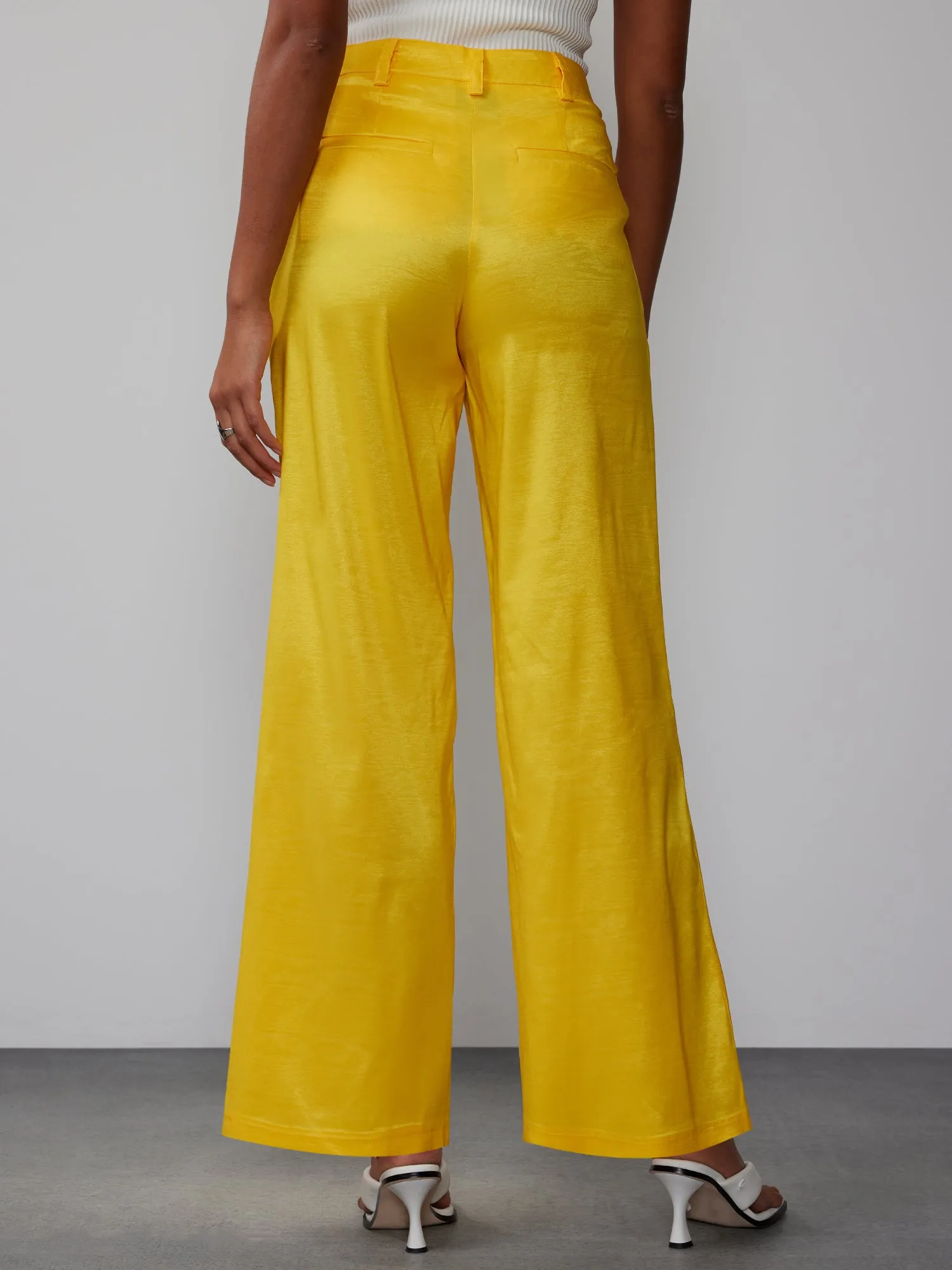 Wide Leg Taffeta Trouser